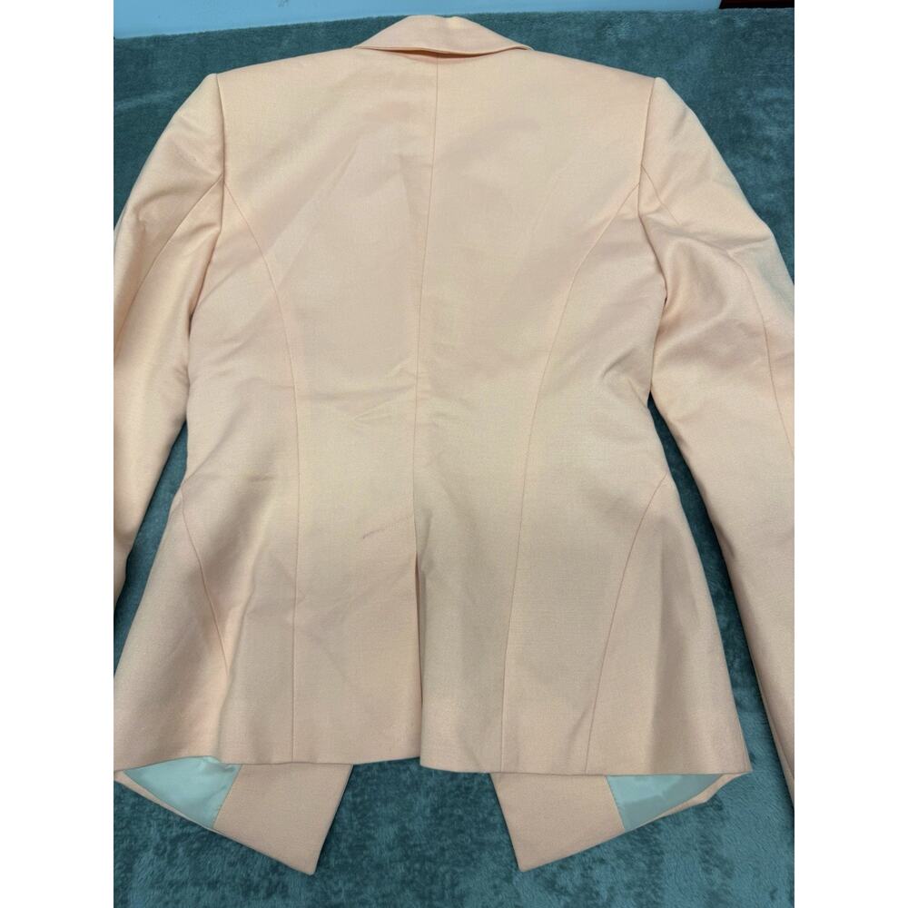 Reiss Santor Peach Wool Blend Seamed One Button Blazer US 2 - Picture 9 of 11